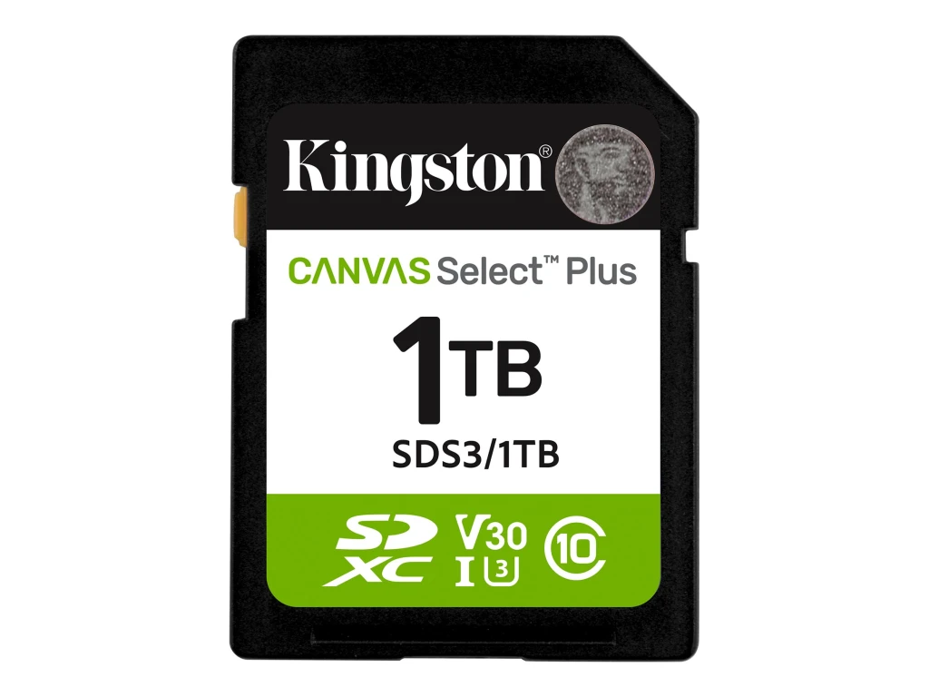 Kingston Canvas Select Plus | 1000 GB | SD | Flash memory class Class 10, UHS-I, U1/U3, Video Class 10/30