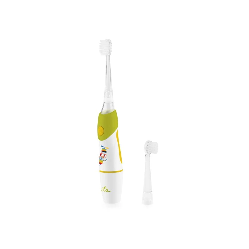 ETA Toothbrush | Sonetic ETA071090040 | Battery operated | For kids | Number of brush heads included 2 | Number of teeth brushing modes 1 | Green/White