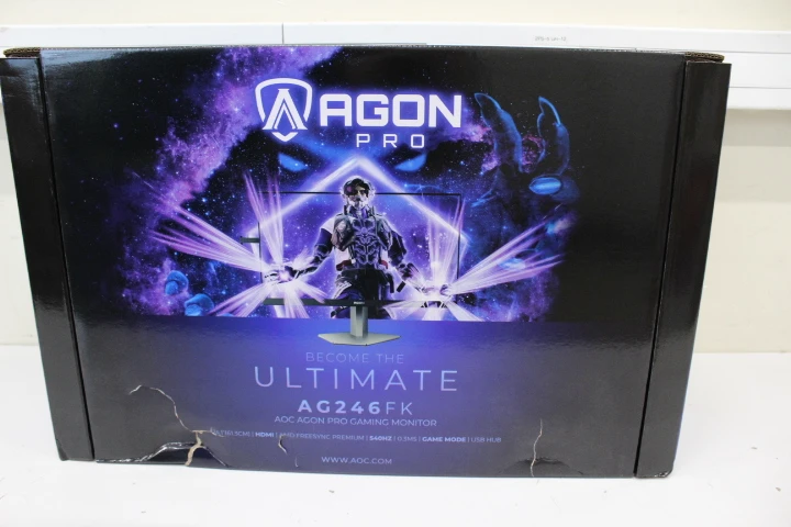 SALE OUT. AOC AG246FK 24“, 1920x1080, 16:9, 400 cd/m², 1ms, HDMI, Displayport | AOC AG246FK | 24.1 " | Ultra-Fast TN eSports | FHD | 16:9 | 540 Hz | 0.5 ms | 1920 x 1080 pixels | 400 cd/m² | HDMI ports quantity 2 | Black | Warranty 36 month(s) | DAMAGED PACKAGING