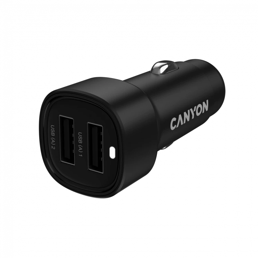 CANYON car charger OnDrive 24  24W 2xUSB-A Black