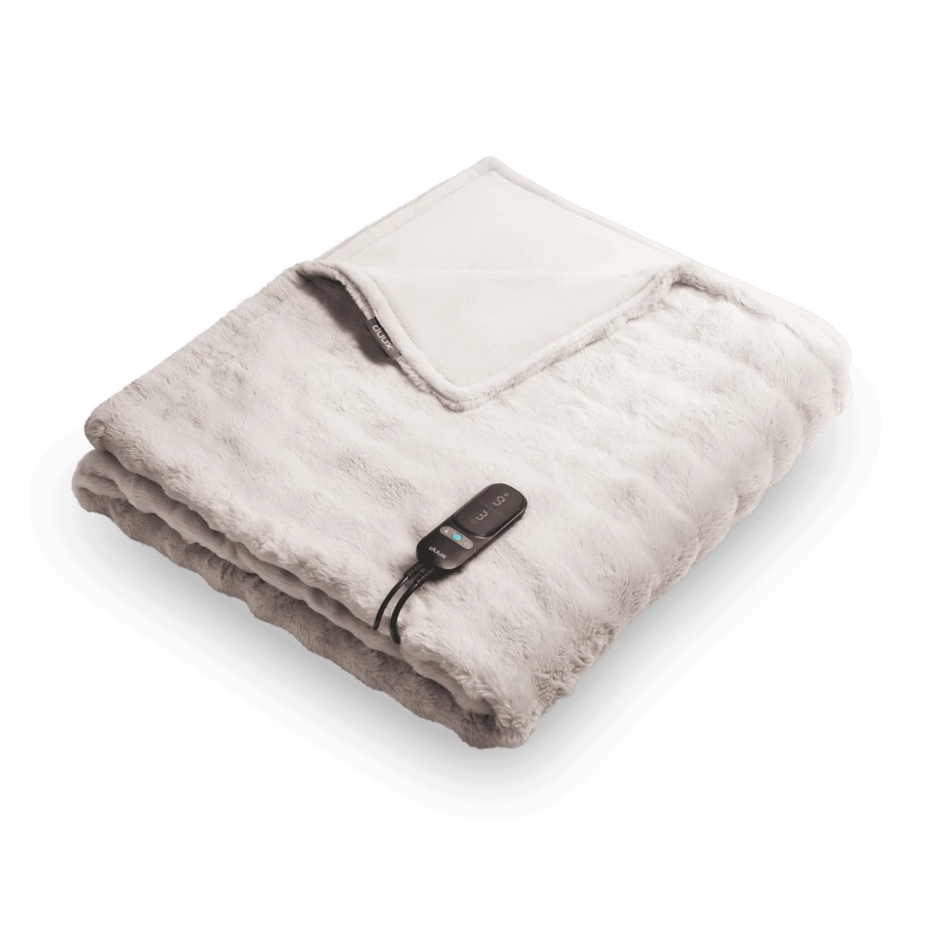 Duux Yentl Heated Overblanket, 200 x 200 cm | DXOB12 | Number of heating levels 9 | Number of persons 1 | Washable | Remote control | Premium faux fur | 200 W | Bubble Gray