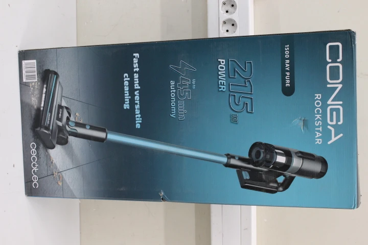 SALE OUT. Cecotec Conga Rockstar 1500 Ray Pure Upright vacuum cleaner | Cecotec Vacuum cleaner | Conga Rockstar 1500 Ray Pure | Cordless operating | Handstick | 215 W | 25.2 V | Operating time (max) 45 min | Black/Grey | Warranty 24 month(s) | DAMAGED PACKAGING, USED, DIRTTY, SCRATCHED