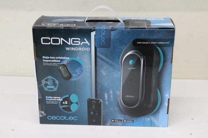 SALE OUT. Cecotec Conga Windroid 1090 Double Spray Connected Window cleaning robot | Cecotec Window Cleaning Robot | Conga Windroid 1090 Double Spray Connected | Corded | Black | USED, DIRTY