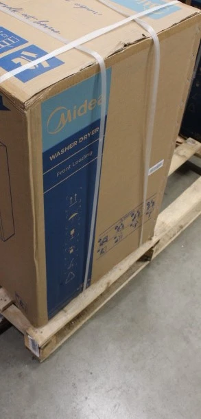 SALE OUT.  | Midea Washing Machine with Dryer | MF200D80WB/W-HR | Energy efficiency class A/E | Front loading | Washing capacity 8 kg | 1400 RPM | Depth 48 cm | Width 60 cm | Digital | Drying system | Drying capacity 6 kg | Steam function | White | NO OROGINAL PACKAGING, SCRATCHED  FRONT  DOOR AND BACK