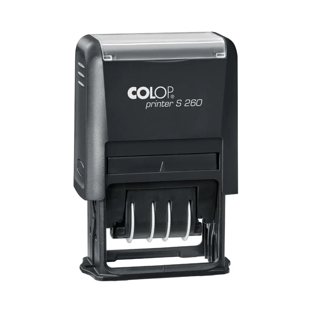 Tempel COLOP PRINTER S260 ( YYYY-MM-DD), sinine padi, must korpus