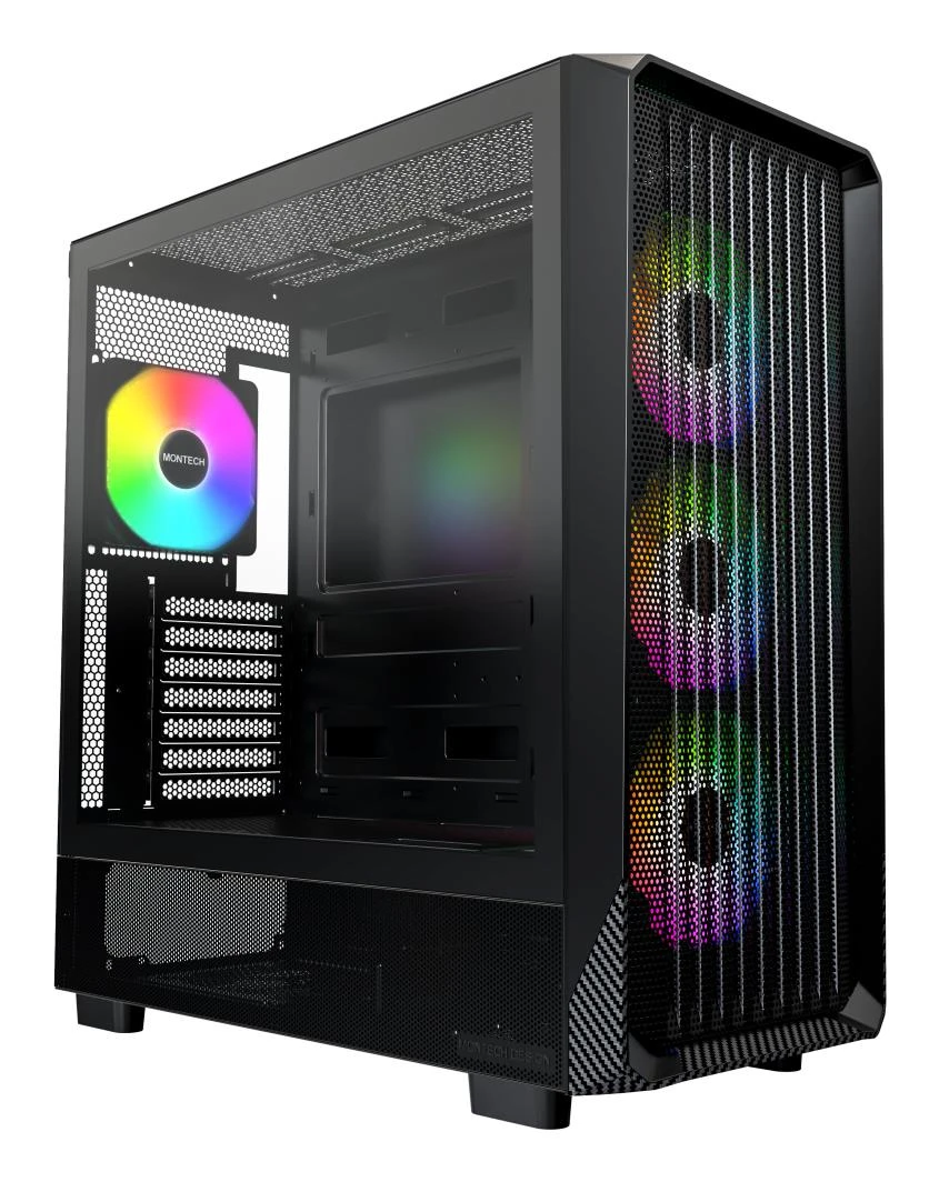 Case|MONTECH|X5|MidiTower|Case product features Transparent panel|Not included|Colour Black|X5(B)