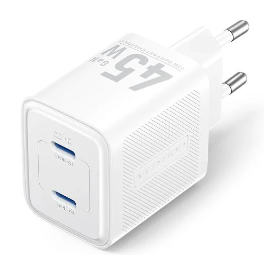 MOBILE CHARGER WALL 45W USB-C/2P WHITE FEFW0-EU VENTION