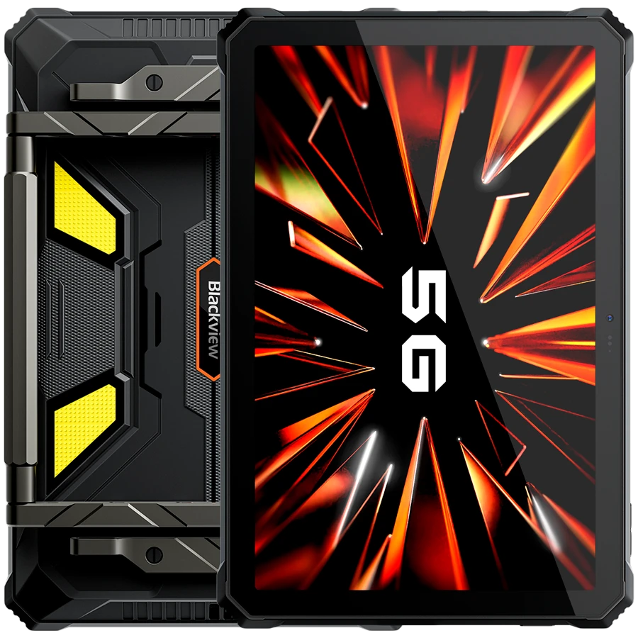 Blackview Active 12 Pro Rugged Tab 5G 16GB/1Tb 11-inch FHD 1920x1200 IPS 90Hz LCD Corning Glass 3 + PROJECTOR 120-inch MT7300 Octa-core 2.5GHz 50MP Front/108MP Rear Camera night vision 30000mAh NO charging Android 15 NFC MIL-STD-810H Black