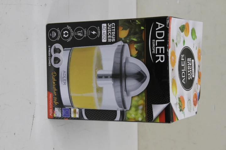 SALE OUT. Adler AD 4012 Citrus Juicer, 2 Pressing Cups for Big and Small Citrus Fruits, 40W, Black | Adler Citrus Juicer | AD 4012 | Type  Citrus juicer | Black | 40 W | Number of speeds 1 | DAMAGED PACKAGING