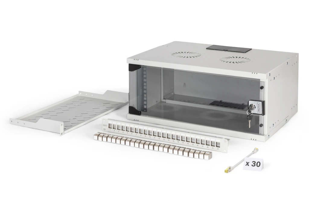 Digitus SOHO Pro network set, 483 mm (19"), 4U, 540 x 400 mm | DN-49200-SET | Light Grey