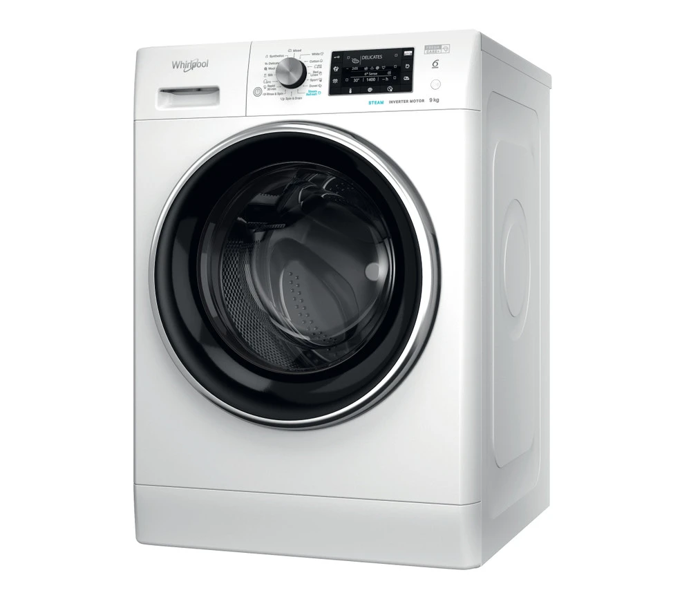 Whirlpool Washing machine | FFD 9489 BCV EE | Energy efficiency class A | Front loading | Washing capacity 9 kg | 1400 RPM | Depth 63 cm | Width 60 cm | Display | LCD | Steam function | White