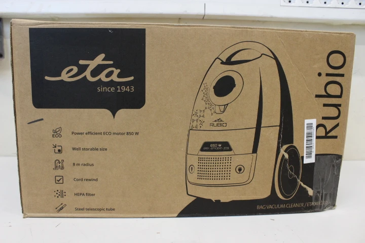 SALE OUT. ETA ETA049190010 Rubio Bagged Vacuum Cleaner, 850W, dust bag capacity 2L, HEPA filter, Red | SALE OUT. ETA Vacuum cleaner | Rubio ETA049190010 | Bagged | Power 850 W | Dust capacity 2 L | Red | DAMAGED PACKAGING