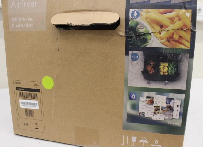 SALE OUT. Philips Dual Steam Air Fryer | NA552/00 5000 Series | Power 2750 W | Capacity 9 L | RapidAir Plus | Black | DAMAGED PACKAGING