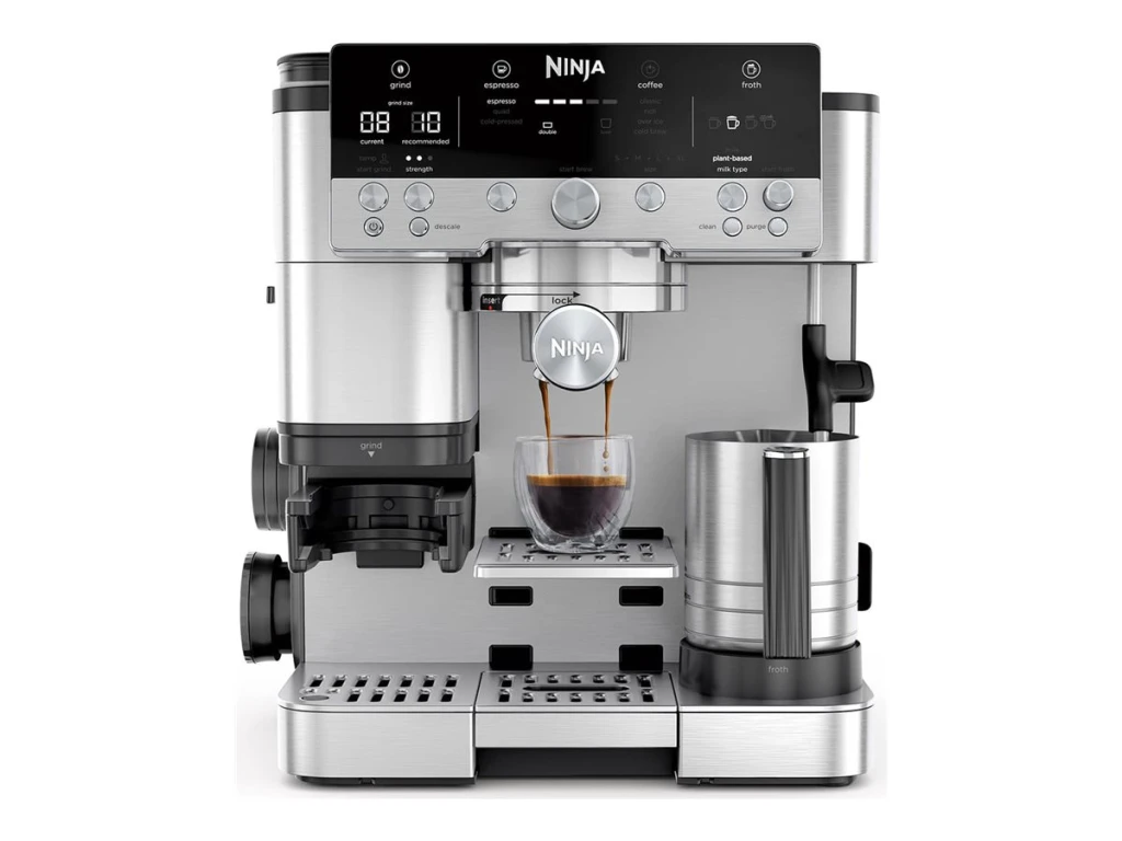 NINJA Espresso Coffee Maker | ES601EU Luxe Café Premier | Pump pressure 11 bar | Built-in milk frother | Ground | 1650 W | Black/Stainless Steel