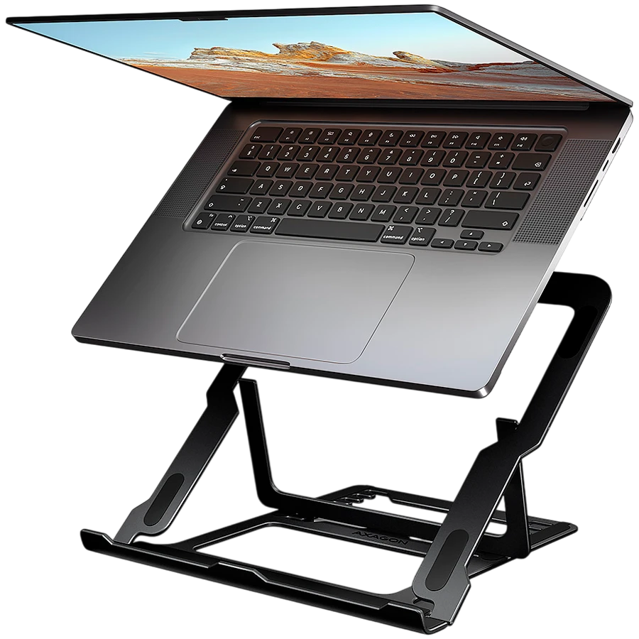 AXAGON STND-LAB ALU stand for 10" - 17,3" laptops, 8 adjustable angles, black