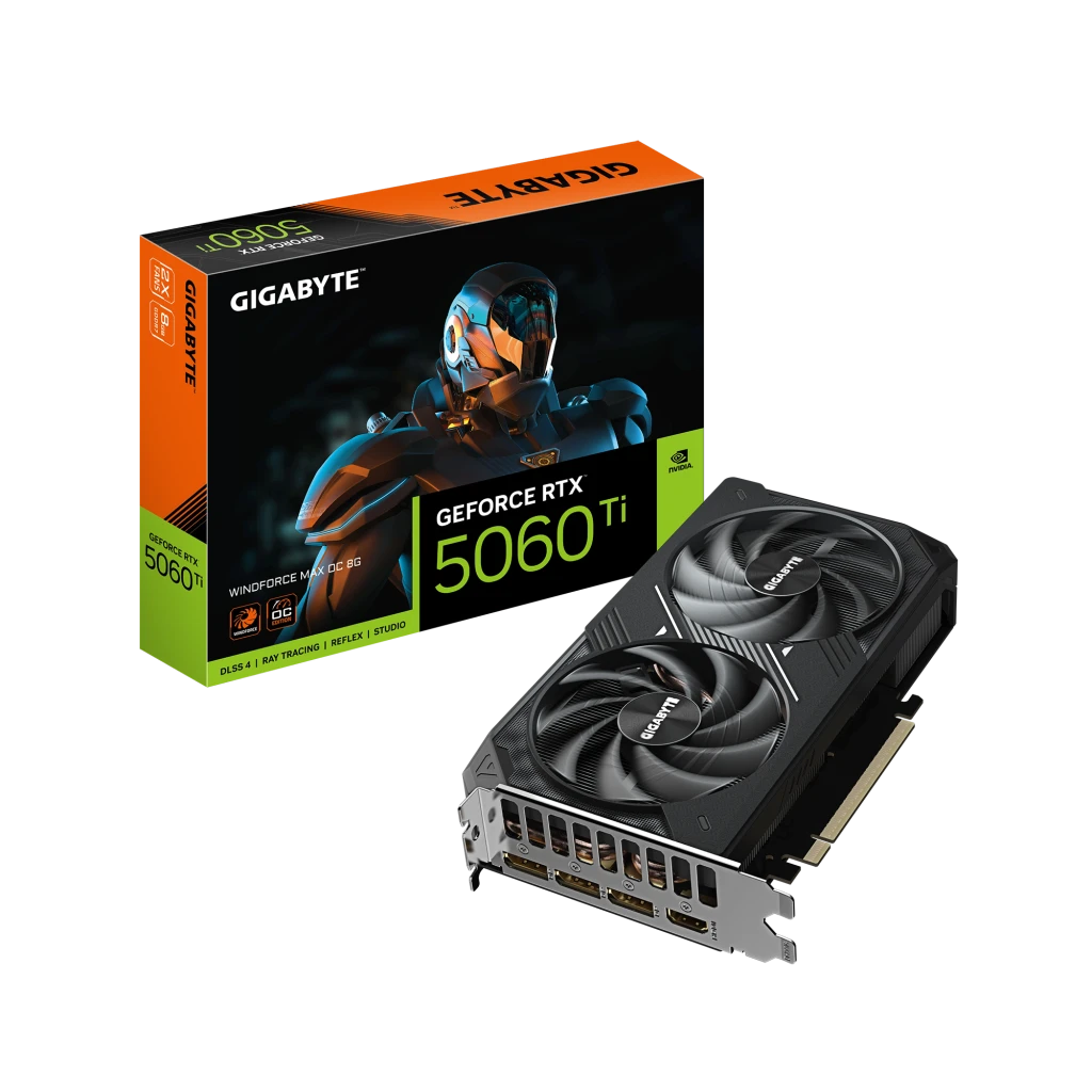 Gigabyte GeForce RTX 5060 Ti WINDFORCE MAX OC 8G | NVIDIA | 8 GB | GeForce RTX 5060 Ti | GDDR7 | HDMI ports quantity 1 | PCI-E 5.0