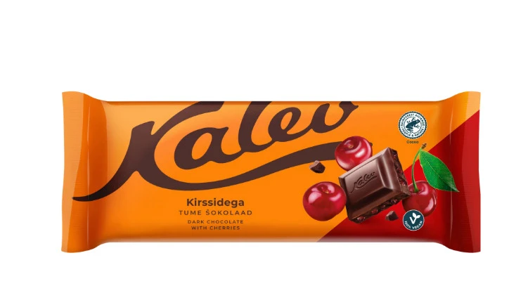 Tume šokolaad KALEV kirsiga, 190g