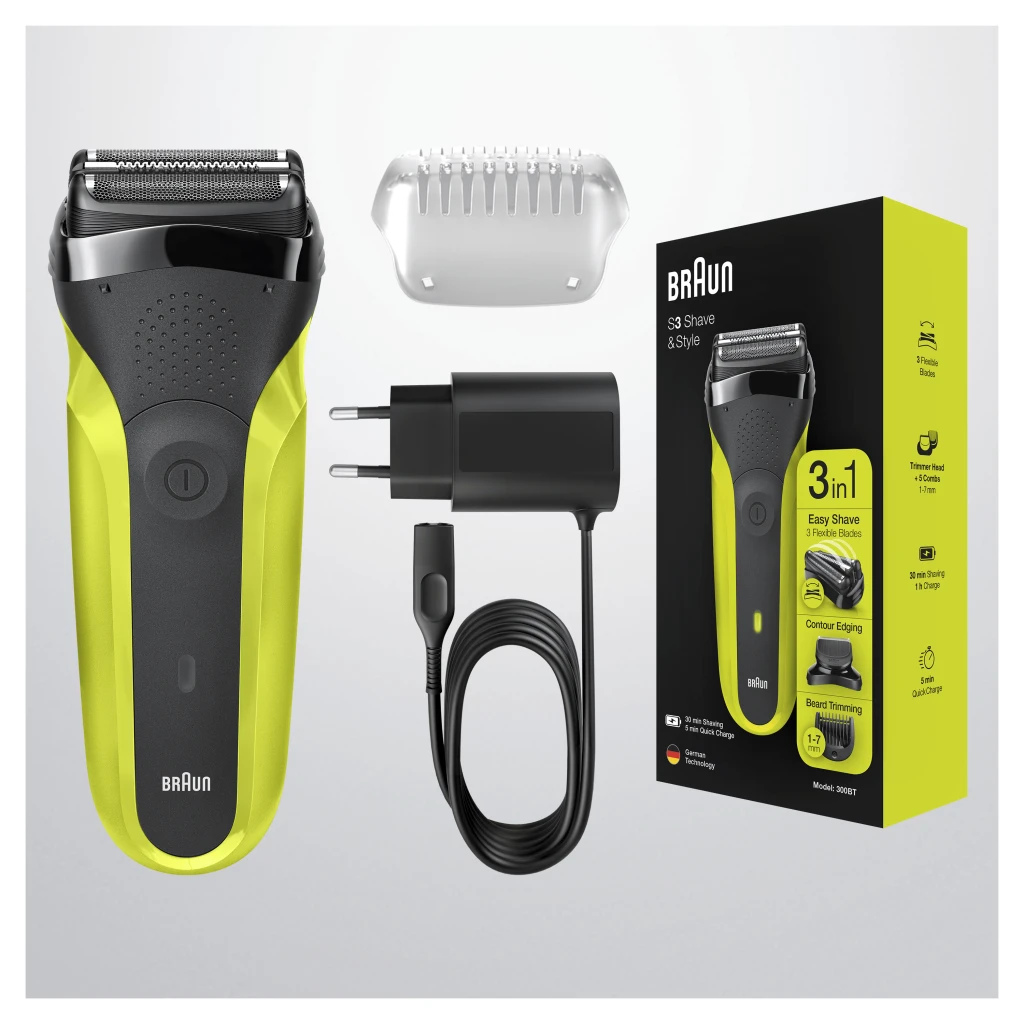 Braun Shaver | 300BT Series 3 | Operating time (max) 30 min | NiMH | Black