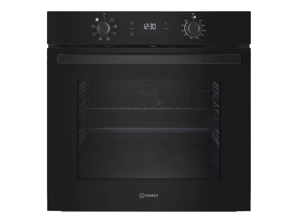 INDESIT Oven | IO K55C B | 71 L | Electric | Catalytic | Electronic | Height 59.5 cm | Width 59.5 cm | Black