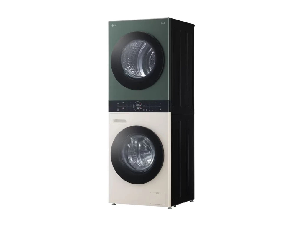 LG Washing machine with dryer | WT1210EGF | Energy efficiency class A/C | Front loading | Washing capacity 12 kg | 1400 RPM | Depth 66 cm | Width 60 cm | LED | Drying system | Drying capacity 10 kg | Steam function | Beige/Green