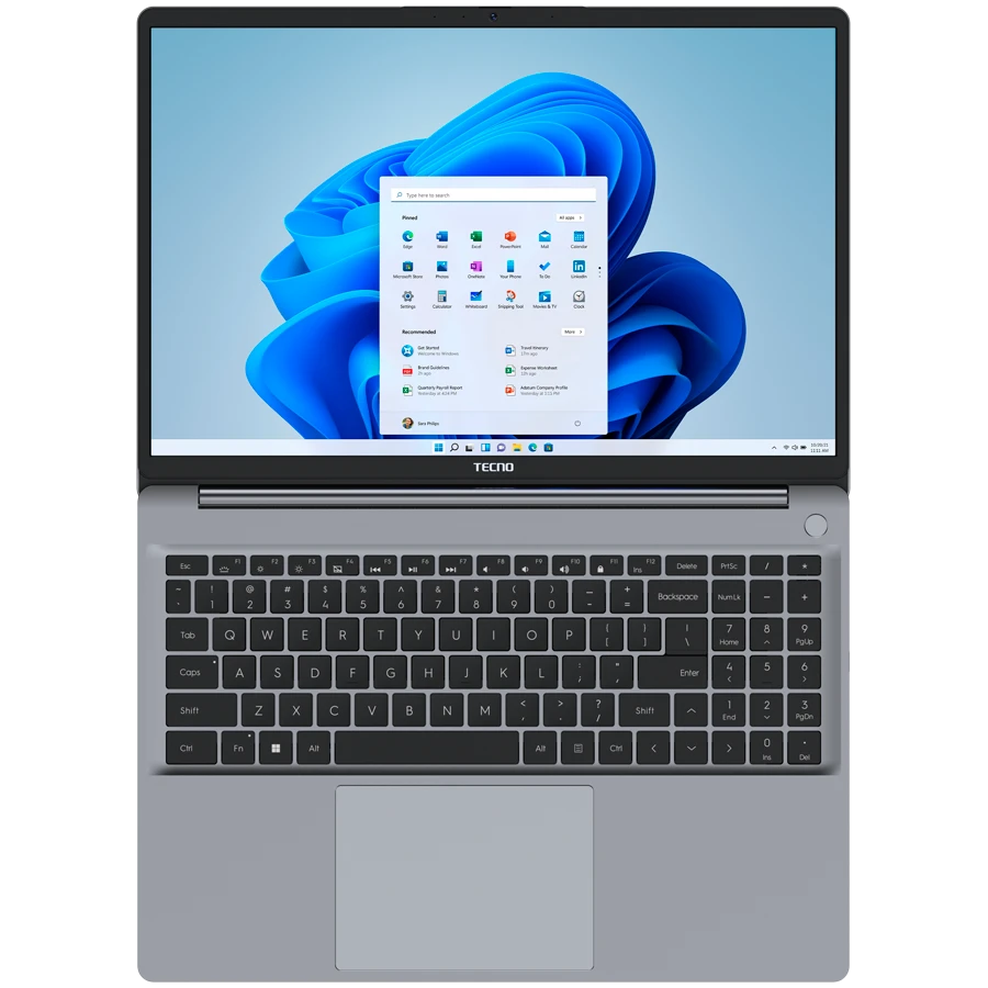 TECNO Megabook K16SAA Intel Core i9-13900HK 5.4GHz 16-inch FHD IPS 16:10 1920x1200 300nits 60Hz  RAM 16Gb SSD 1Tb 70Wh 17.5 hours Cam 1Mp 720p AI WiFi5 BT 5.0 RJ45 2xTypeC Full 2xUSB3.1 HDMI Finger print QWERTY EN Backlight All metal Winows 11H Gray