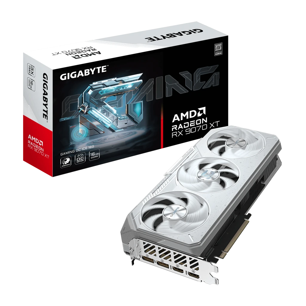 Gigabyte Radeon RX 9070 XT GAMING OC ICE 16G | AMD | 16 GB | Radeon RX 9070 XT | GDDR6 | HDMI ports quantity 2 | PCI-E 5.0