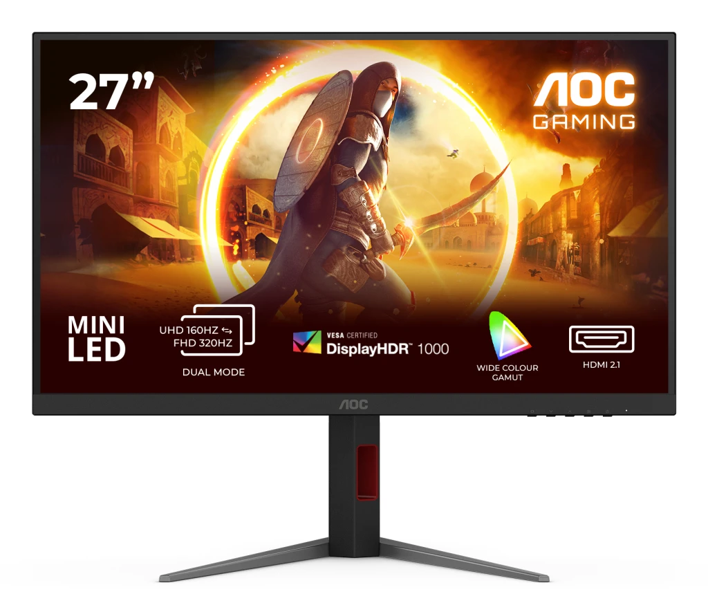 AOC | U27G4XM | 27 " | Fast IPS | UHD | 16:9 | 160 Hz | 1 ms | 3840 x 2160 pixels | 1200 cd/m² | HDMI ports quantity 1 | Black