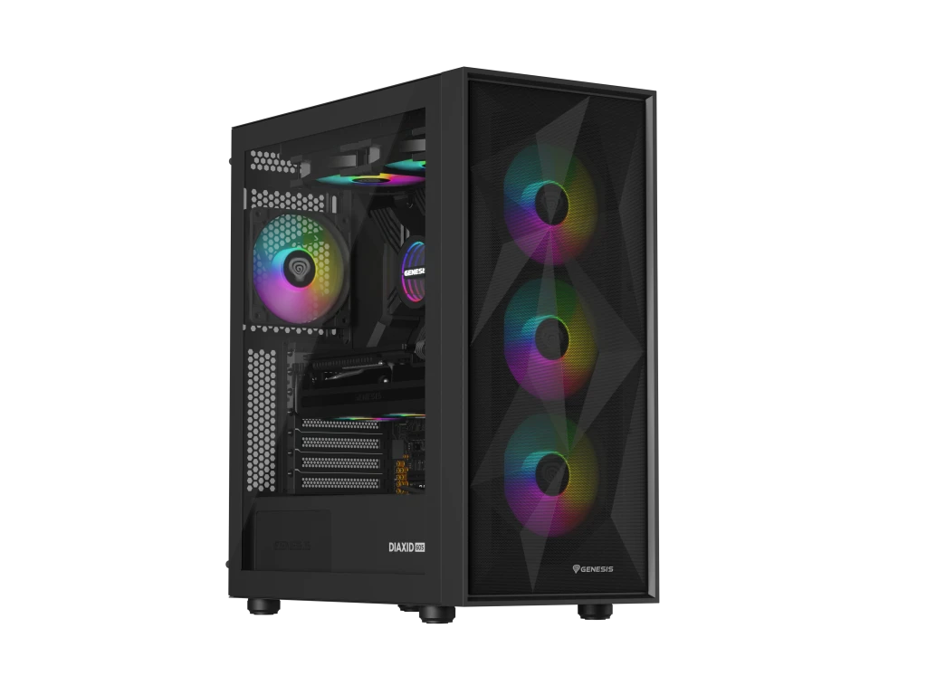 Genesis Gaming PC Case | Diaxid 605 ARGB | Black | Midi Tower