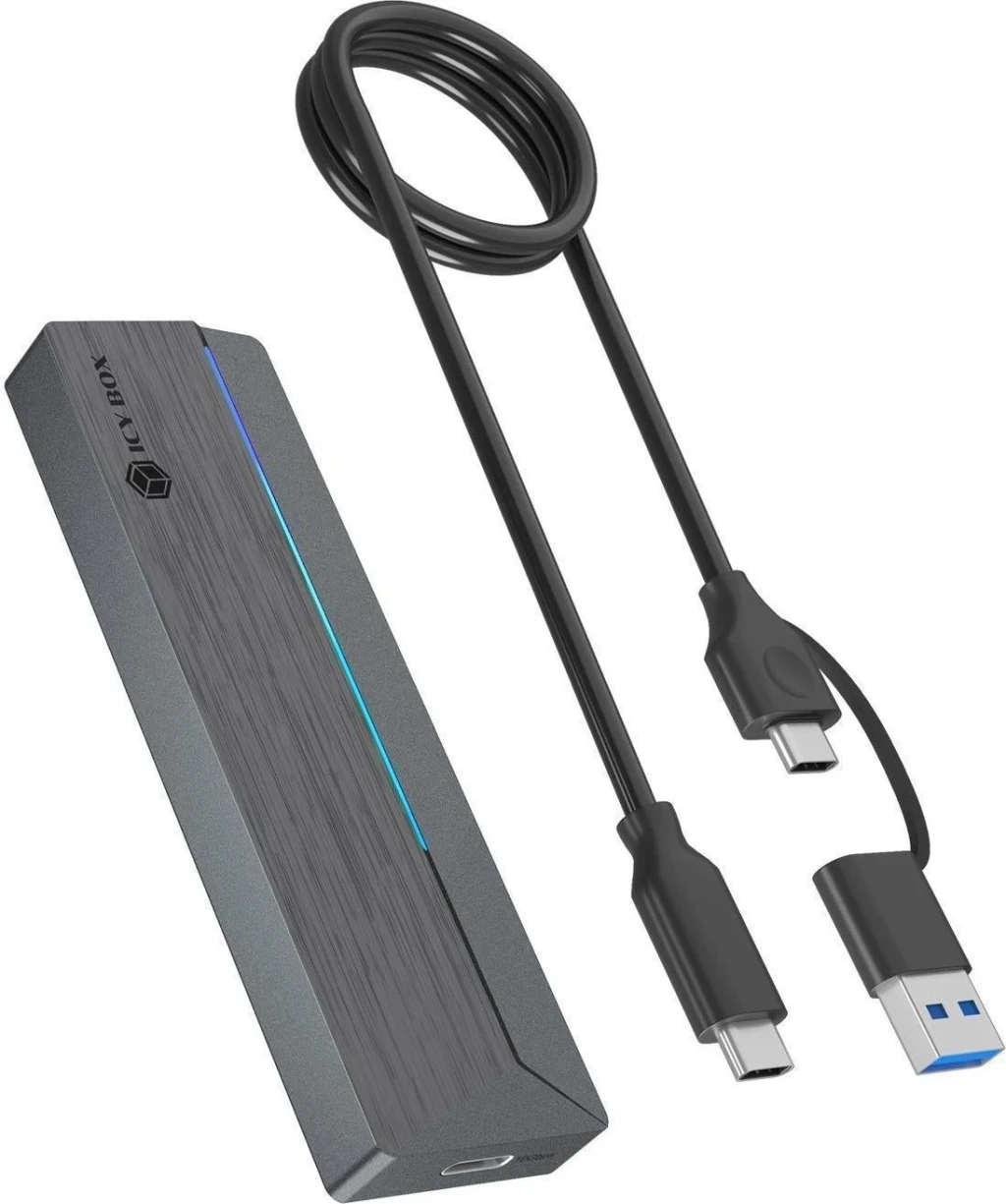 Raidsonic Icy Box M.2 SATA/NVMe SSD Enclosure with USB 3.2 Gen 2 Type-C and RGB light | Warranty IB-1826MCL-CU31 month(s)