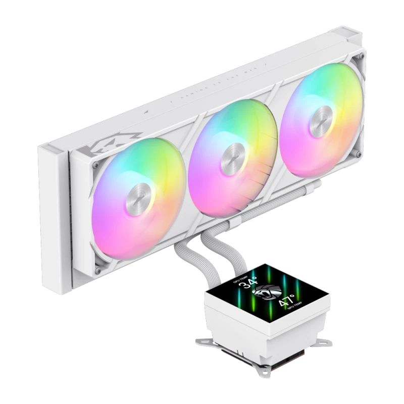 Gamemax CPU Liquid Cooler | GLACIER 360 LCD WH | White