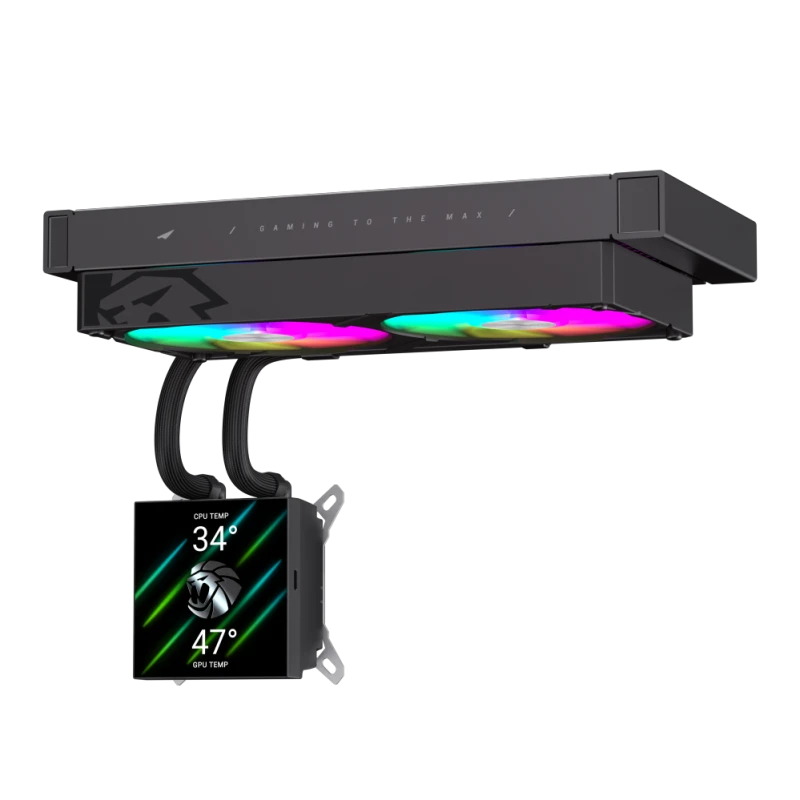Gamemax CPU Liquid Cooler | GLACIER 240 LCD BK | Black