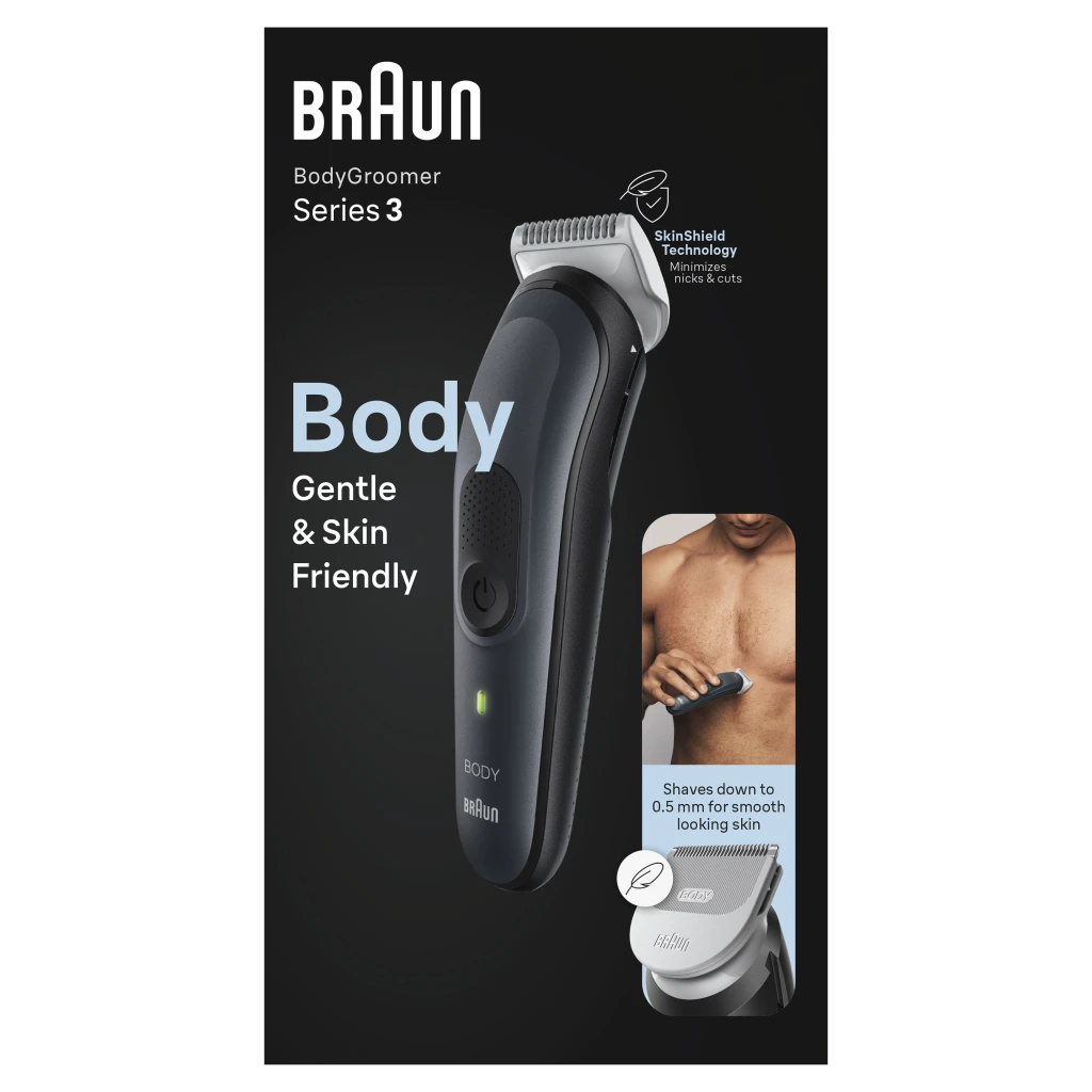 Braun Body Groomer | BG3340 | Cordless | Black/Grey