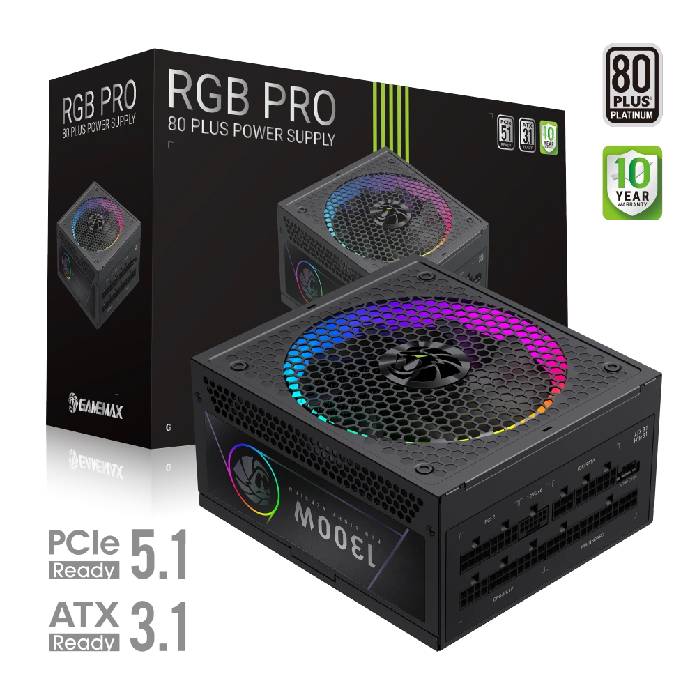 Gamemax PSU | RGB PRO 1300P | 1300 W | Platinum | Full Modular