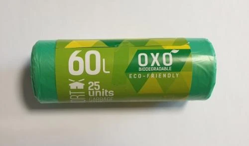Prügikotid BIO 60 L, SORTEX, HDPE, 13mic, 25tk roheline