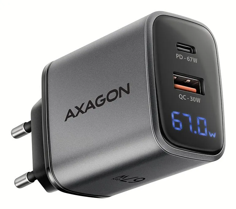 MOBILE CHARGER WALL USB 67W/GAN 2PORT ACU-PQ67D AXAGON