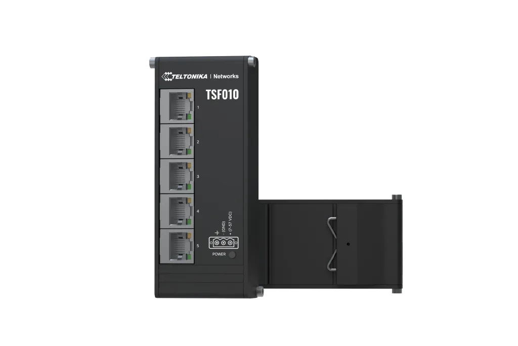 Switch|TELTONIKA|Switch type Unmanaged|Form factor DIN rail|5xRJ-45 ports|RJ-45 Ports Type Fast Ethernet (10/100)|5xFast Ethernet (copper) ports quantity|TSF010000000