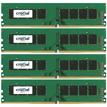 Crucial 32 Kit (8GBx4) GB, DDR4, 2400 MHz, PC/server, Registered No, ECC No