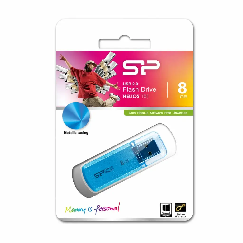 Silicon Power Mälupulk Helios 101 8 GB, USB 2.0, Sinine