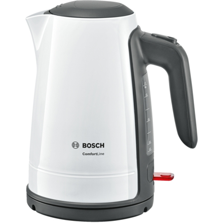 Bosch TWK6A011 Standard kettle, Stainless steel, White, 2400 W, 360° rotational base, 1.7 L